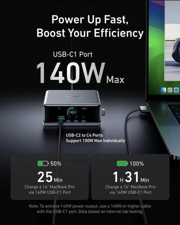 Nabíjecí stanice Anker Prime 250W 4xUSB-C, 2xUSB stříbrná