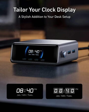 Nabíjecí stanice Anker Prime 250W 4xUSB-C, 2xUSB stříbrná