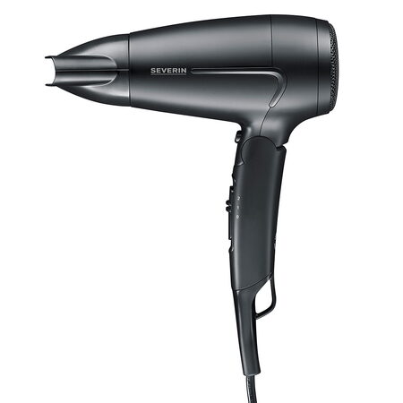 Fén na vlasy Severin, HT 0159, cestovní, skládací rukojeť, 2 úrovně výkonu,
110/220 V, 1600 W