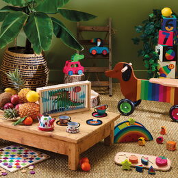 Vilac Dřevěné odrážedlo Barevný pejsek