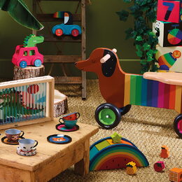 Vilac Dřevěné odrážedlo Barevný pejsek