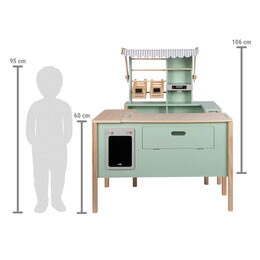 small foot Dřevěný obchod a kuchyňka Tasty zelená 2 v 1