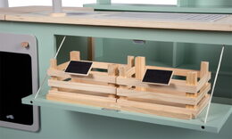 small foot Dřevěný obchod a kuchyňka Tasty zelená 2 v 1