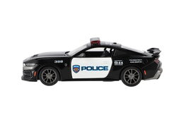 Auto Kinsmart 2024 Ford Mustang Dark Horse Policie 1:38 kov/plast 13cm na zpětné natažení 12ks v box