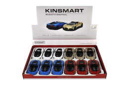 Auto Kinsmart Bugatti Mistral kov/plast 13cm na zpětné natažení 4 barvy 12ks v boxu