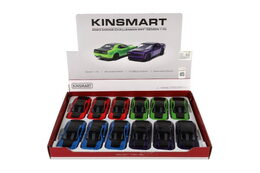 Auto Kinsmart 2023 Dodge Challenger SRT  Demon 170 kov/plast 13cm 4barvy na zpětné nat. 12ks v boxu