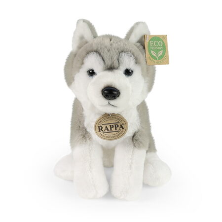 Rappa Plyšový pes husky sedící 23 cm SOFT COLLECTION, ECO-FRIENDLY