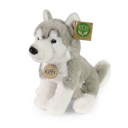 Rappa Plyšový pes husky sedící 23 cm SOFT COLLECTION, ECO-FRIENDLY