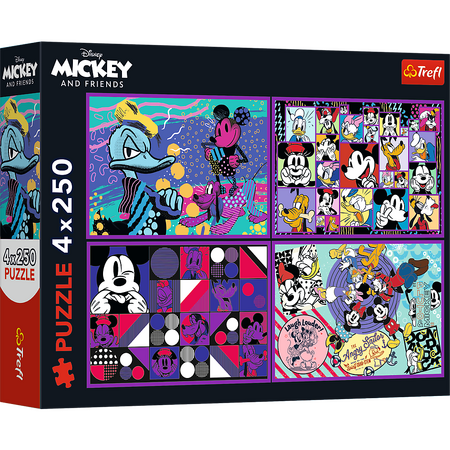 Puzzle 4 x 250 dílků Mickey Mouse