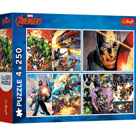 Puzzle 4 x 250 dílků The Avengers