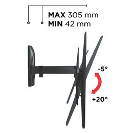 Držák TV Meliconi, 480972 SlimStyle Plus 400 SR, na stěnu, 40 - 82", nosnost 37
kg