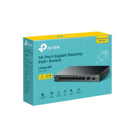 Switch TP-Link LS1210GP 1x GLAN, 8x GLAN s PoE+, 1x SFP, 61W, poškozený obal
