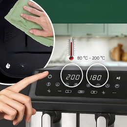ProfiCook FR 1296 H Dvojitá horkovzdušná fritéza 2000W