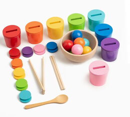 2Kids Toys Duhové kuličky, mince a kalíšky 8 barev