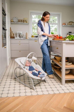 Vibrační lehátko s melodiemi MoMi LAPIS tmavě šedé