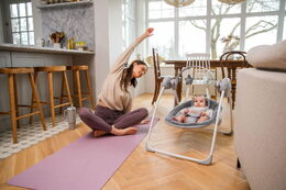 Houpací lehátko s melodiemi MoMi LISS béžové