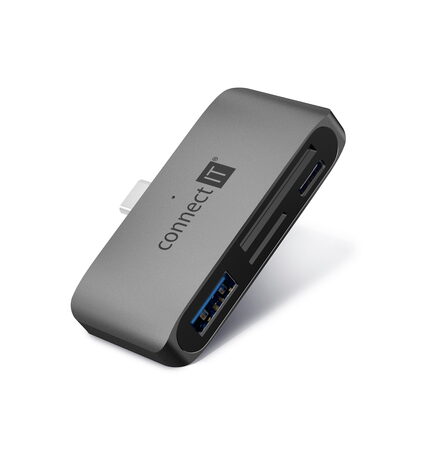 USB hub CONNECT IT CompactPRO + čtečka karet ANTRACITOVÁ