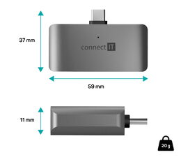 USB hub CONNECT IT CompactPRO + čtečka karet ANTRACITOVÁ