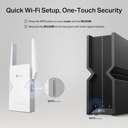 WiFi extender TP-Link RE235BE WiFi 7 AP/Extender/Repeater, BE3600, 1x 2,5GLAN, fixní anténa, EasyMesh