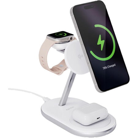 Bezdrátový nabíjecí stojánek UltraBase  EX60 Qi2 Mag+ Epico 3v1 bílý