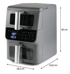 Vertikální dvojitá horkovzdušná fritéza 3,5+6,5 l - DOMO DO550FR, 2 500 W, 2 sam