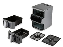 Vertikální dvojitá horkovzdušná fritéza 3,5+6,5 l - DOMO DO550FR, 2 500 W, 2 sam