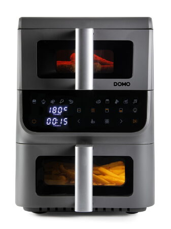 Vertikální dvojitá horkovzdušná fritéza 3,5+6,5 l - DOMO DO550FR, 2 500 W, 2 sam