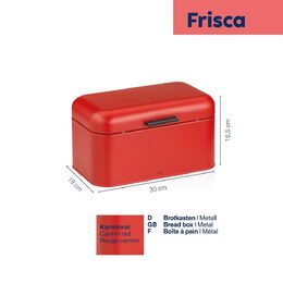 KELA Chlebník Frisca kov, červená 30x18x16,5 cm KL-12846