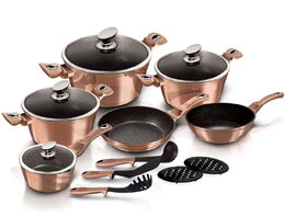 Sada nádobí Berlingerhaus s mramorovým povrchem 15 ks Rosegold Metallic Line