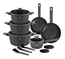 BERLINGERHAUS Sada nádobí s titanovým povrchem 15 ks Antracit Collection BH-8141