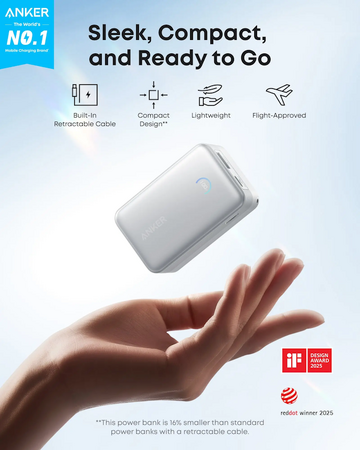 Powerbanka Anker Nano 10000mAh, 45W s kabelem USB-C bílá