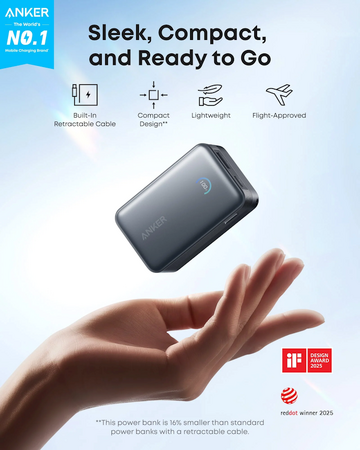 Powerbanka Anker Nano 10000mAh, 45W s kabelem USB-C černá