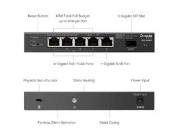 Switch TP-Link SG2206MP 5x GLan/PoE+, 1x SFP, 63W, Omáda SDN