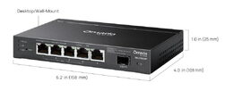 Switch TP-Link SG2206MP 5x GLan/PoE+, 1x SFP, 63W, Omáda SDN