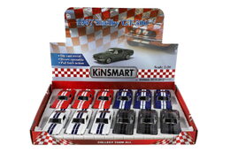 Auto Kinsmart Shelby GT-500 kov 13cm na zpětné natažení asst 4 barvy 12ks v boxu