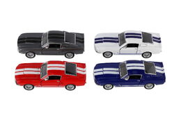 Auto Kinsmart Shelby GT-500 kov 13cm na zpětné natažení asst 4 barvy 12ks v boxu