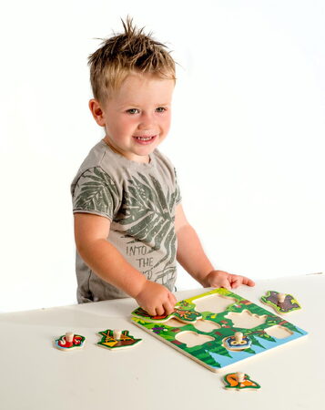 Teddies vkládačka Moje první lesní zvířátka 6 ks 22,5x22,5x2,5 cm 12m+ MPZ