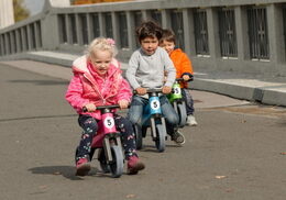 Teddies Funny Wheels Sport 2v1 růžové s gumovými koly v krabici