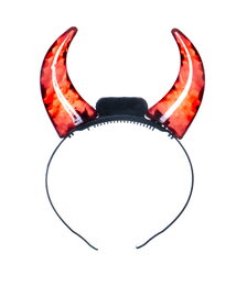 Rohy čertovské svítící plast 15cm na baterie v sáčku