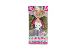 Panenka kloubová plast 12cm s mazlíčkem 3 druhy v krabičce 7,5x15x5cm