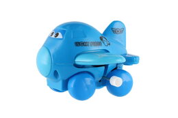 Letadlo s očima mávající křídla na natažení plast 8cm 6 barev 12ks v boxu