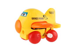 Letadlo s očima mávající křídla na natažení plast 8cm 6 barev 12ks v boxu