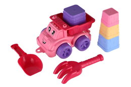 Sada na písek 6ks plast auto na volný chod s doplňky 2 barvy v síťce 16x13x21cm 12m+