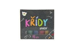 Křídy barevné chodníkové 15ks v krabičce 12,5x11x7,5cm