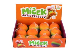 Míček antistresový mačkací sliz 6cm duhový 12ks v boxu