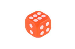 Kostka hrací svítící silikon 4x4cm 6 barev 12ks v boxu