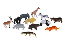Zvířátko safari ZOO plast 5-10cm mix druhů v sáčku 36ks v boxu
