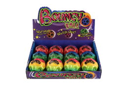 Míček extrémně skákací duhový pěna 6cm mix barev 12ks v boxu