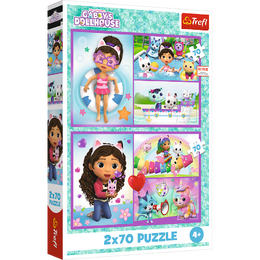 Puzzle 2x70 Zahrajte si s Gabby 27,5x18cm v krabici 19x29x4cm