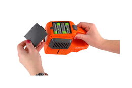 Bublifuk sekačka + náplň plast 17x50cm na baterie se světlem v krabici 30x25x20cm